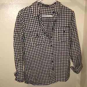 Black and white plaid long sleeve